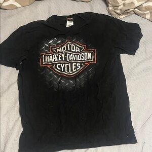 Harley-Davidson Black and Orange Logo Tee